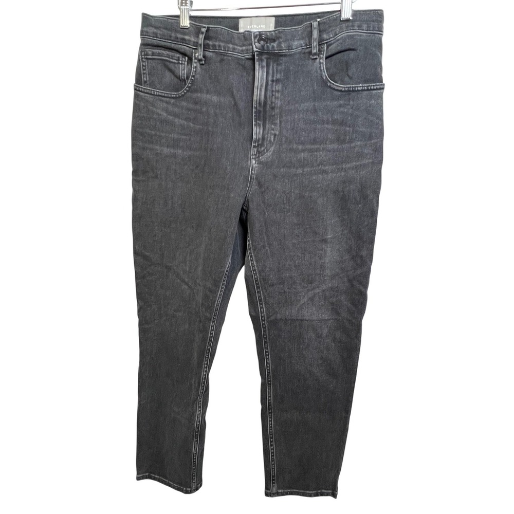 Everlane The Cheeky Jean High Rise Tapered Leg‎ Washed Black Denim Jeans 32